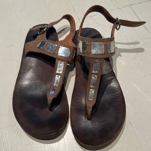 Tan leather fiorentini + baker sandals